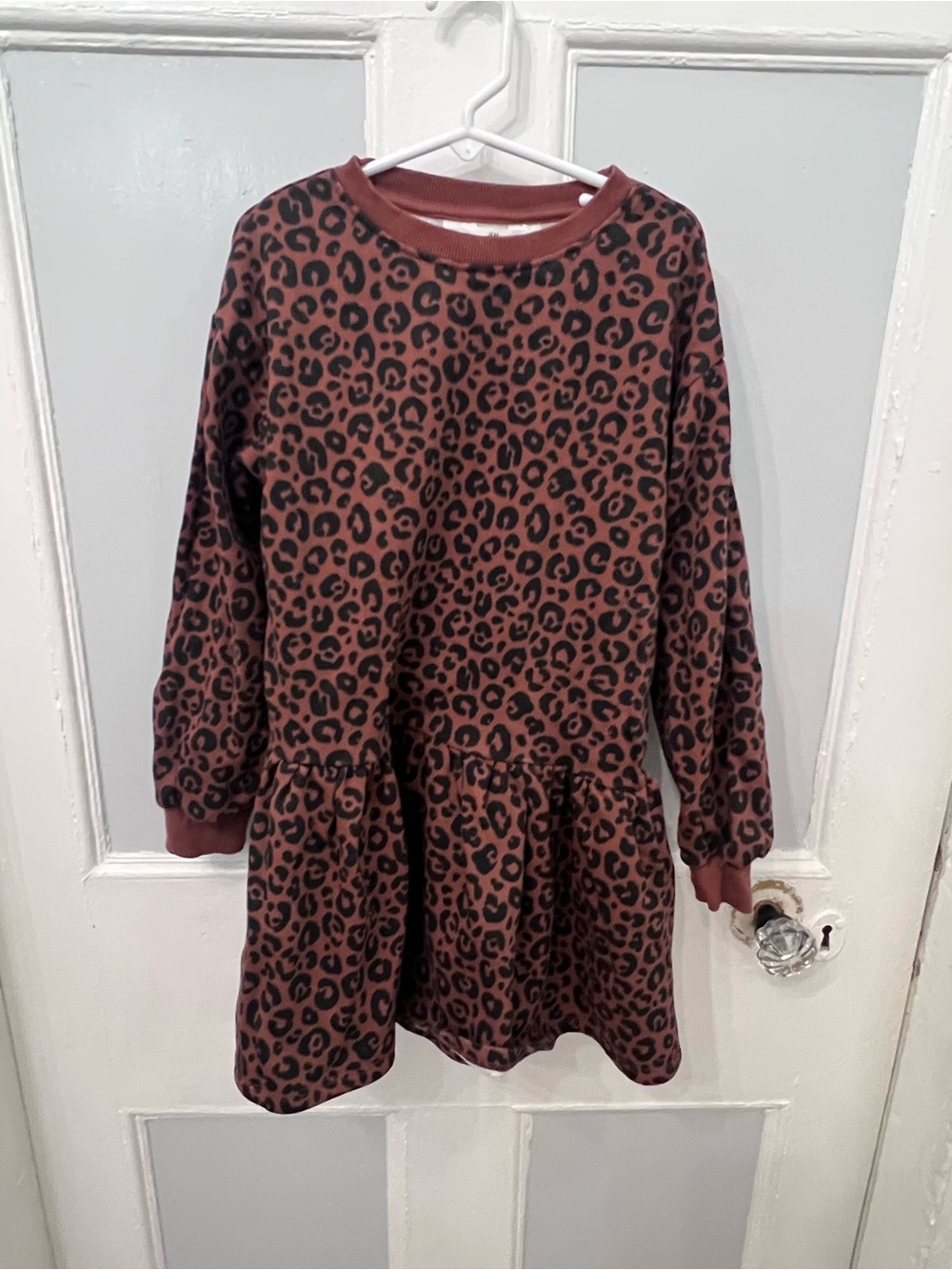 NWOT H&M Leopard Print Sweatshirt Dress